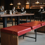 three seater restaurant bench