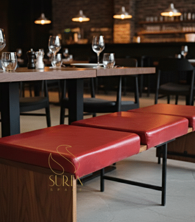 three seater restaurant bench