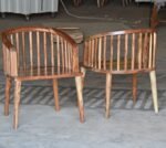 Natural Finish Round Shape Acacia Wood Dining Chair wood restaurant chair