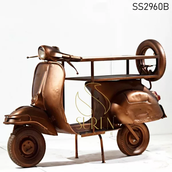 Silver Antique Scooter Design Display Cabinet Brass Antique Scooter Design Display Cabinet 2 jpg