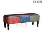 Multicolored Long Upholstered Pouf Design