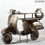 Silver Antique Scooter Design Display Cabinet
