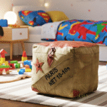 industrial rustic pouf design