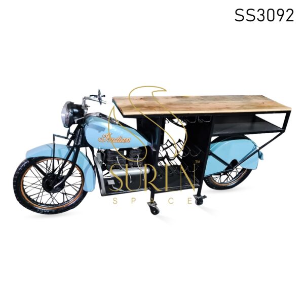 Indian Moped Design Automobile Bar Cabinet