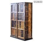 Carved Two Door Reclaimed Wardrobe