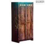 Mango Wood Tile Inlay Wardrobe