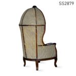 Natural Rattan Cane Balloon Chair in Solid Wood (2)