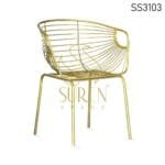 MS Iron Golden Finish Outdoor Chair