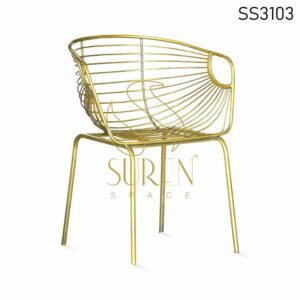 MS Iron Golden Finish Outdoor Chair