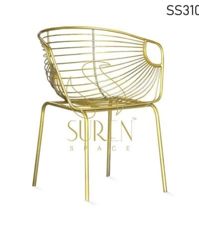 MS Iron Golden Finish Outdoor Chair