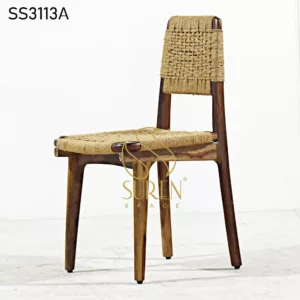 Rope Weaving Solid Wood Designer Chair