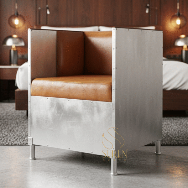 Aviator Single Seater Sofa with Light Tan Finish