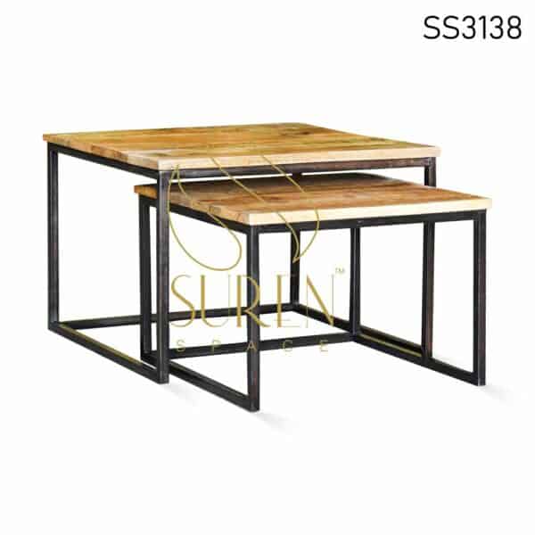 Industrial Style Set of Two Center Table