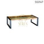 Reclaimed Wood Iron Center Table