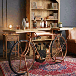 Brass Antique Cycle Design Console Table