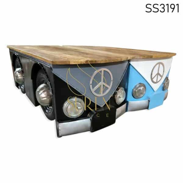 Automobile Theme Wooden Top Coffee Table