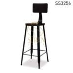 Black Powder Coated Metal Bar Chair
