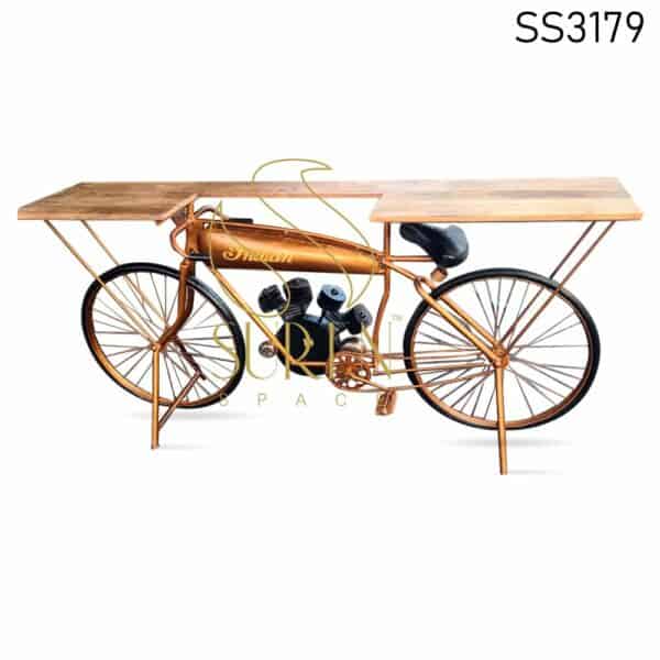 Brass Antique Cycle Design Console Table