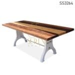 Cast Iron White Finish Dining Table