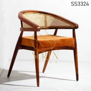 Curved Back Natural Cane Restaurant Chair