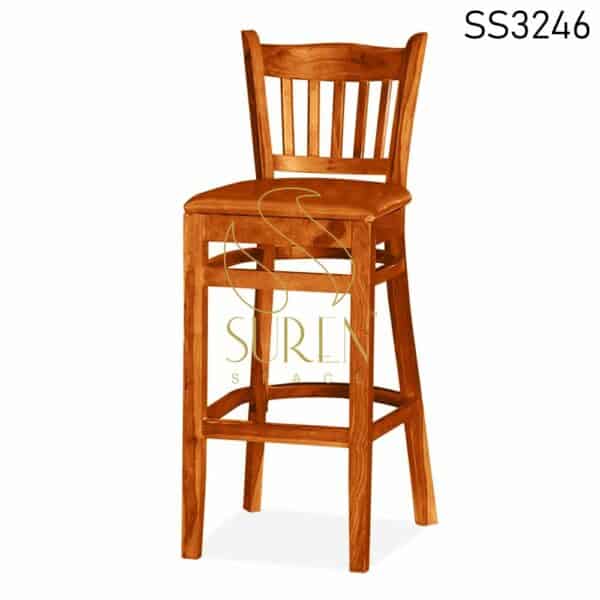 Curved Back Solid Wood Bar Chair