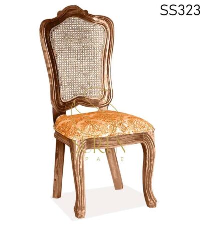 Curved Back with Cane Solid Wood Chair