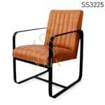 Genuine Leather Metal Frame Rest Chair