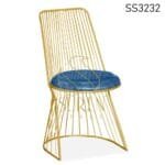 Gold Finish Leatherette Metal Chair