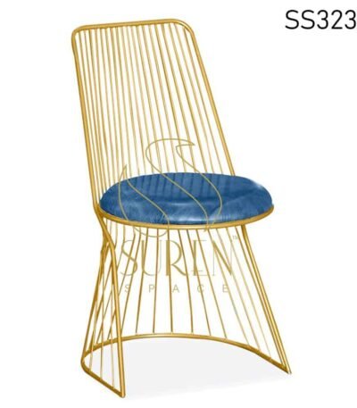 Gold Finish Leatherette Metal Chair