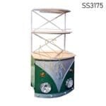 Green Silver Finish Unique Automobile Bar Cum Display Unit