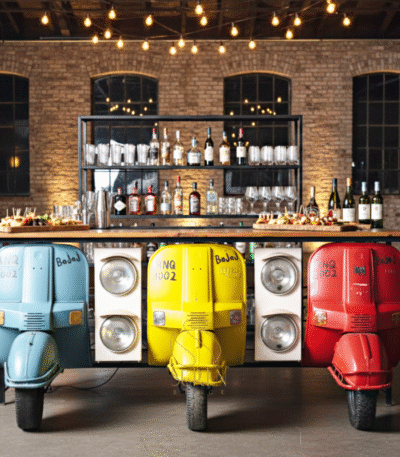 Automobile Three Scooter Display Cabinet