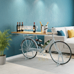 Sky Blue Cycle Design Console Table