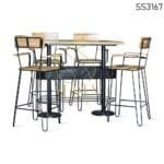 Industrial Theme Four Seater Brewery Dining Set