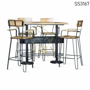 Industrial Theme Four Seater Brewery Dining Set