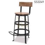Iron Solid Wood Night Club Chair