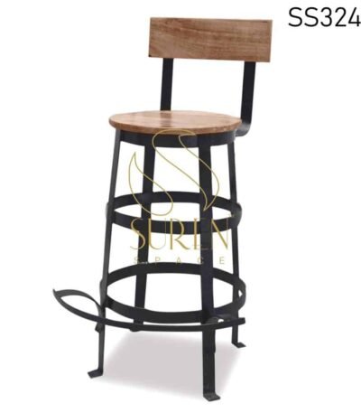 Iron Solid Wood Night Club Chair