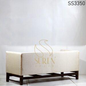 Jute Duel Fabric Solid Wooden Base Sofa (2)