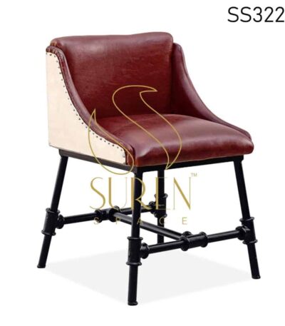 Leather Metal Frame Industrial Chair