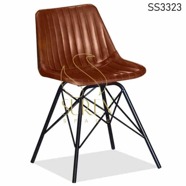 Leather with Metal Stand Restaurant Chair