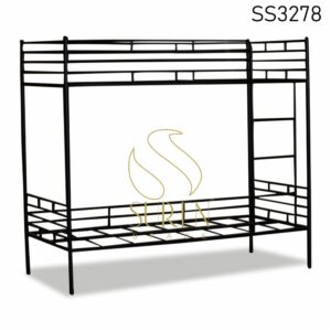 MS Black Finish Bunk Bed for Hostels Co-Living Space