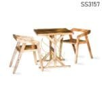 Mango Wood Natural Finish Cafe Dining Set