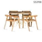 Mango Wood Natural Finish Dining Set