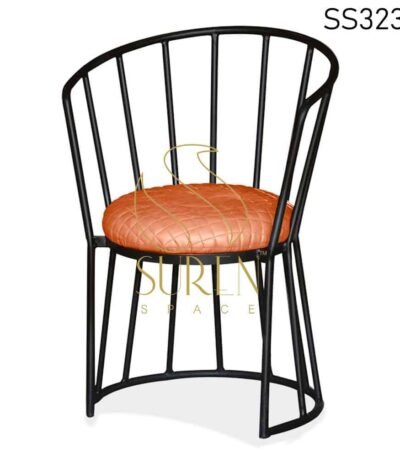 Metal Frame Leather Seat Restaurant Chair