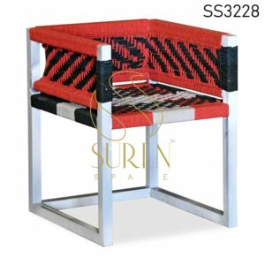 Metal Frame Rope Work Colorful Chair