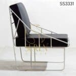 Metal Leatherette Seat-Back Outdoor Chair (2)