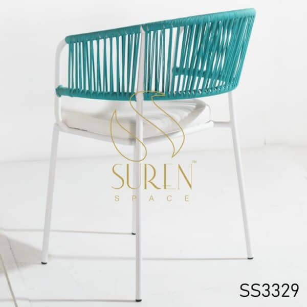 Metal Frame Rope Back Leatherette Chair Metal Modern Rope Outdoor Chair 2