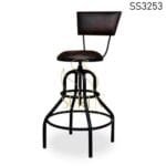 Metal Revolving Upholstered Pub Chair
