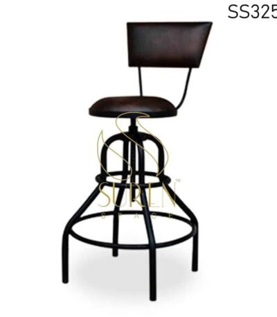 Metal Revolving Upholstered Pub Chair