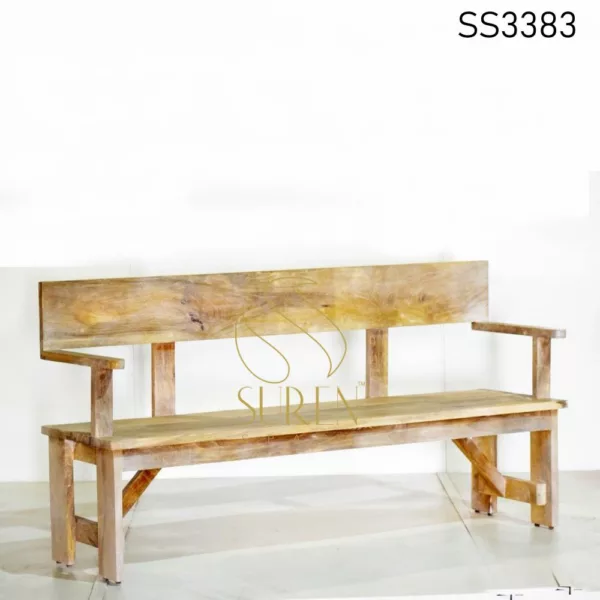 Natural Finish Wooden Bench Design