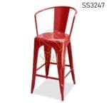 Powder Coated Round Back Metal Bar Chair